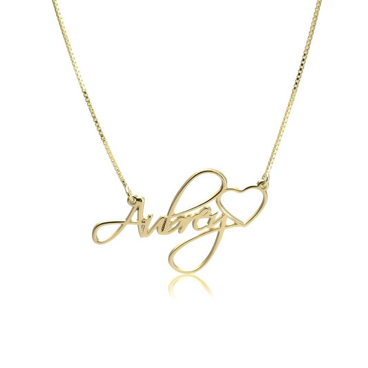Delicate Engraved Heart Name Necklace