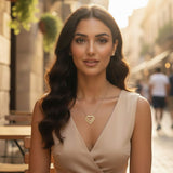 Personalized Name Double Heart Pendant Necklace