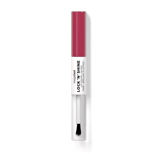 Lip gloss with applicator on a white background