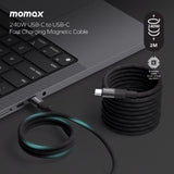 Momax Mag Link 240W USB-C To USB-C Magnetic Cable 2M