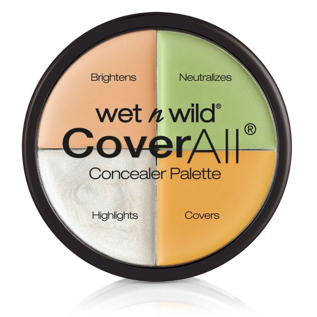 Wet n Wild CoverAll Concealer Palette with color swatches on a white background