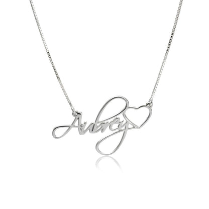 Delicate Engraved Heart Name Necklace