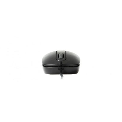 Black computer mouse on a white background