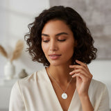 Personalized Initial and Date Round Disc Necklace