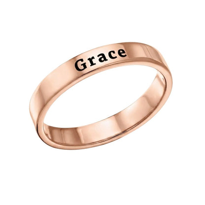 Engraved Thin Band Ring