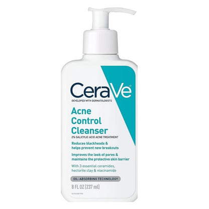 CeraVe Acne Control Cleanser bottle on a white background