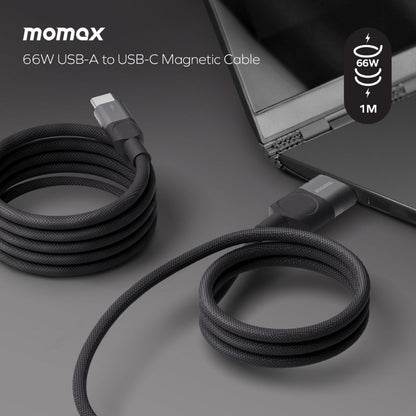 Momax Mag Link 66W USB-A To USB-C Magnetic Cable 1M
