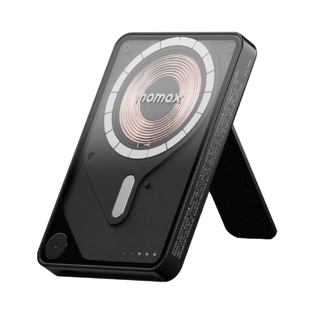 Momax Magnetic Wireless Power Bank 5000mAh with Stand and USB-C Fast Charging