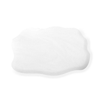 White cloud-shaped object on a white background