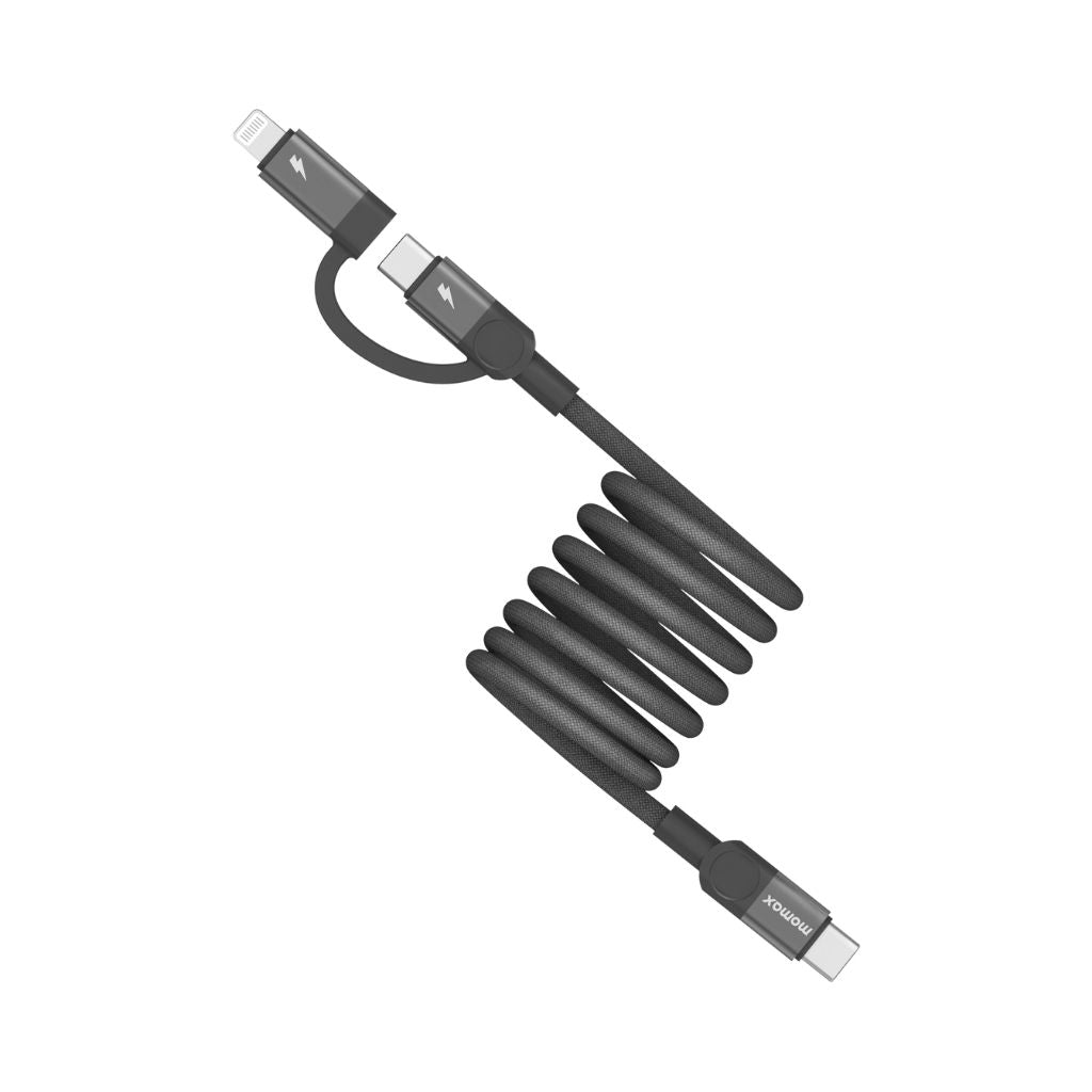 Momax Mag Link 60W USB-C To C & Lightning Magnetic Cable 1M
