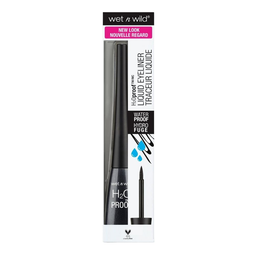 Wet n Wild liquid eyeliner with packaging on a white background