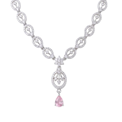 Blush Petal Necklace And Earrings Set