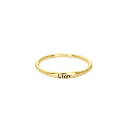 Engraved Thin Name Ring