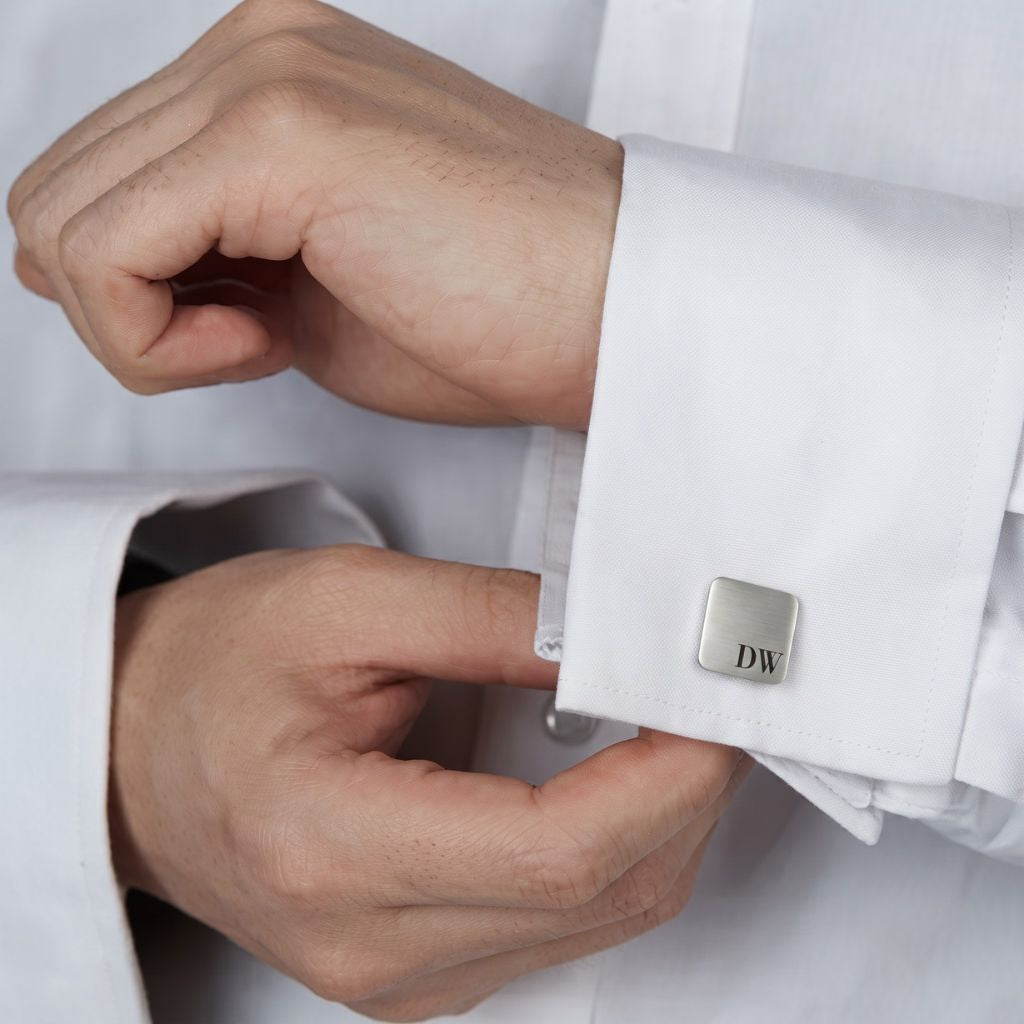 Engraved Square Shape Cufflinks