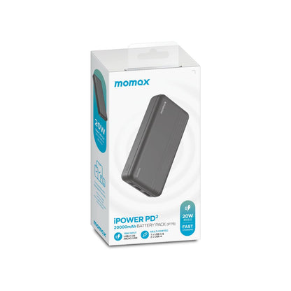 Momax power bank packaging on a white background