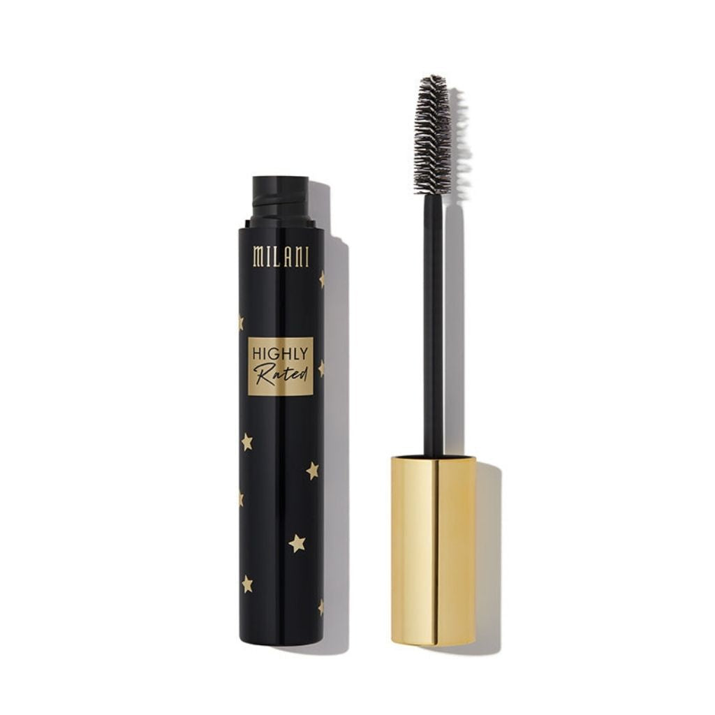 MILANI mascara with black and gold packaging on a white background