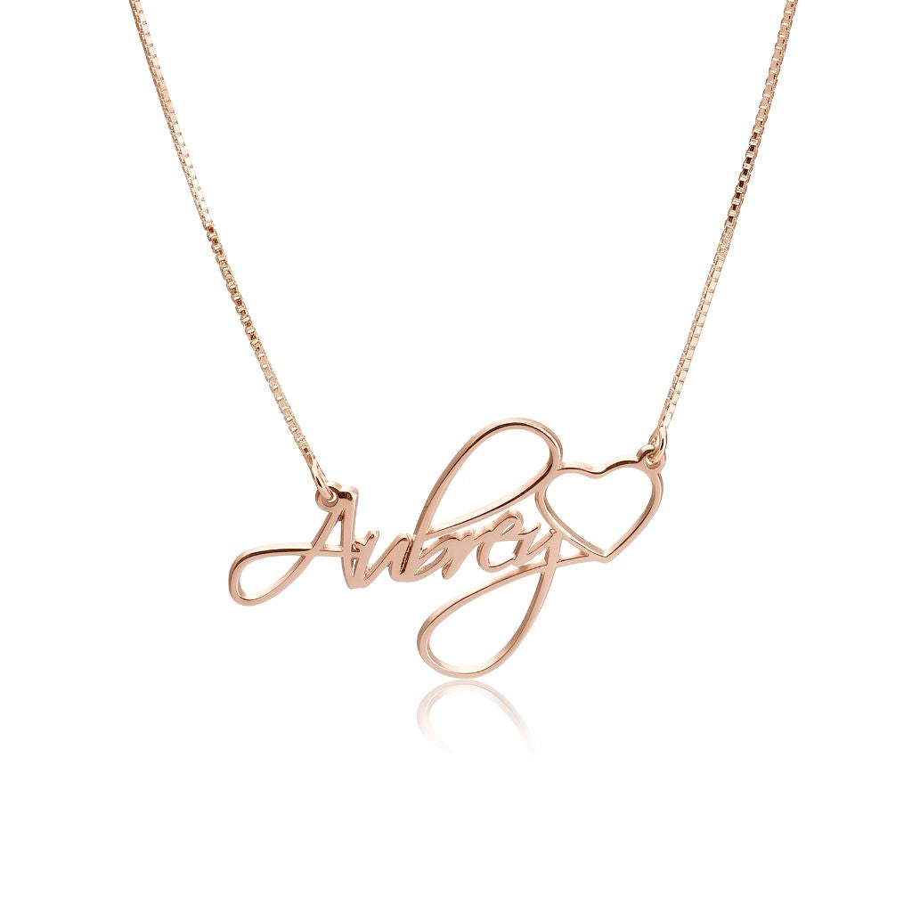 Delicate Engraved Heart Name Necklace