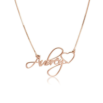Delicate Engraved Heart Name Necklace