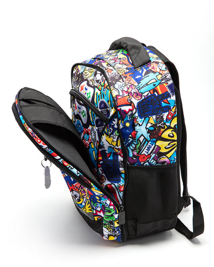 Yolo Duo Backpack for Him & Her with Graffiti & Tie Dye Designs