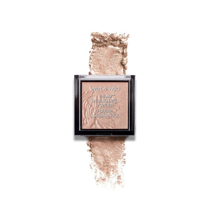 Wet n Wild highlighting powder with a swatch on a white background