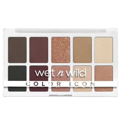 Wet n Wild eyeshadow palette with various shades on a white background