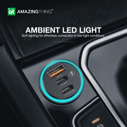 At Flexi Power Max Pd 63W 3 Port Car Charger