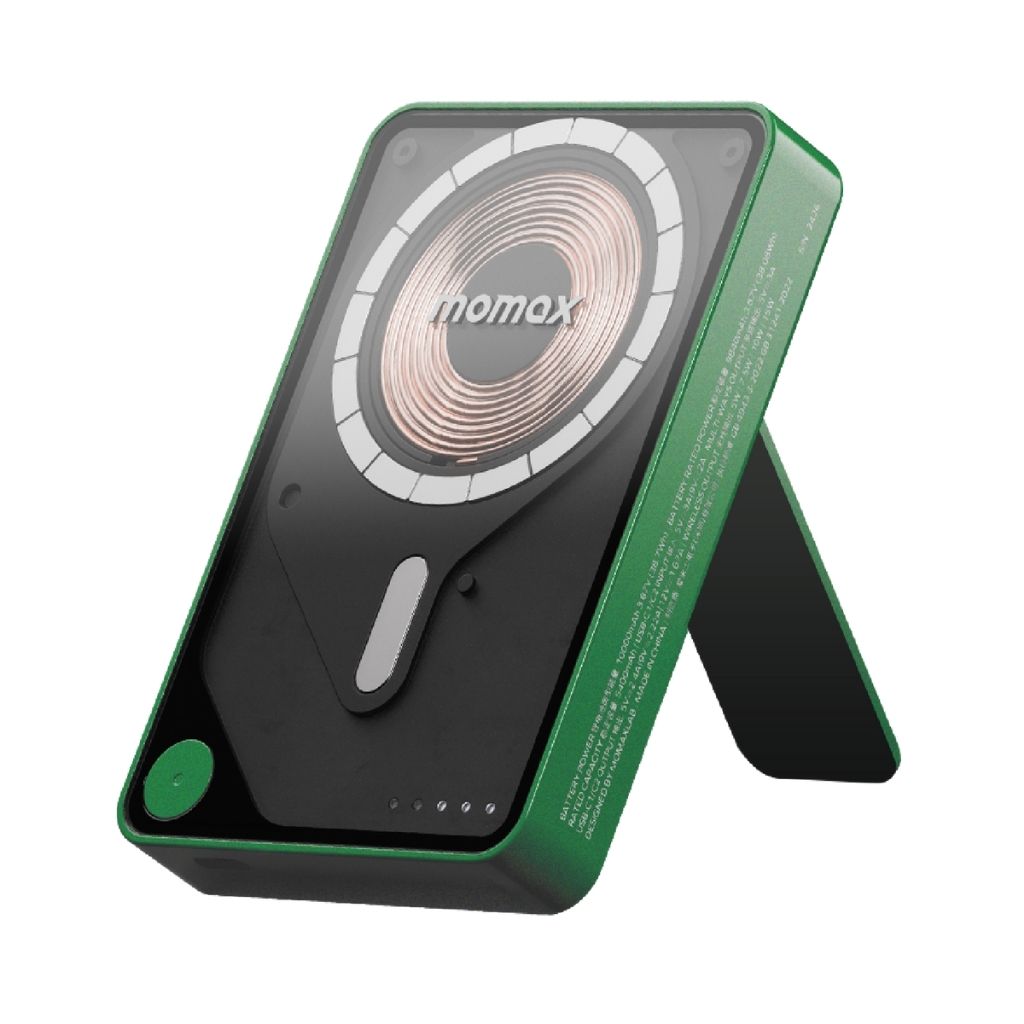 Momax Magnetic Wireless Power Bank 10000mAh with Stand and USB-C Fast Charging