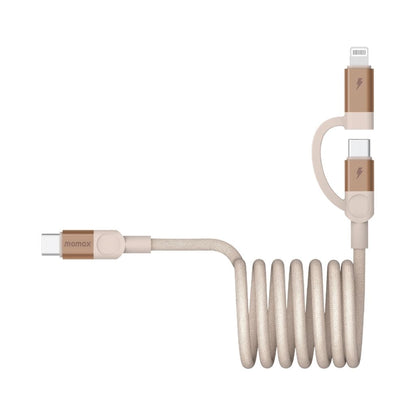 Momax Mag Link 60W USB-C To C & Lightning Magnetic Cable 1M