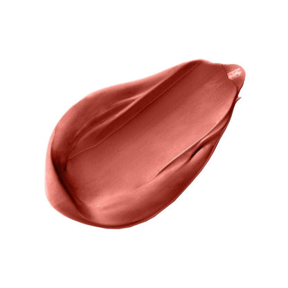 Coral-colored lipstick swatch on a white background