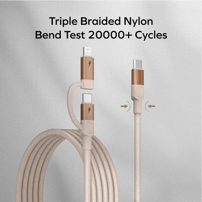 Momax Mag Link 60W USB-C To C & Lightning Magnetic Cable 1M