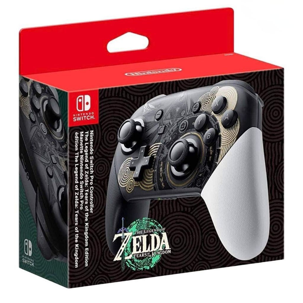 Gaming controller packaging with 'The Legend of Zelda' design on a white background