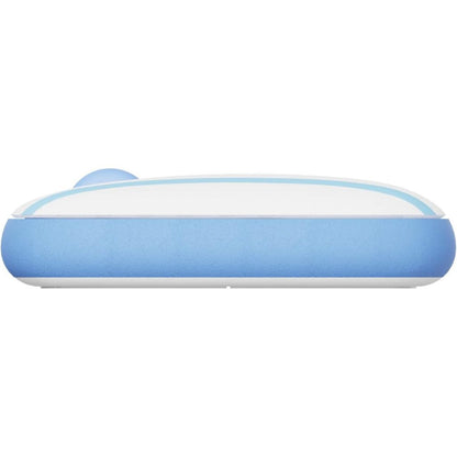 Blue and white computer mouse on a white background