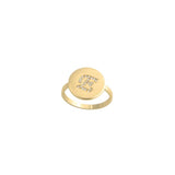 Engraved Initial Round Zirconia Letter Ring