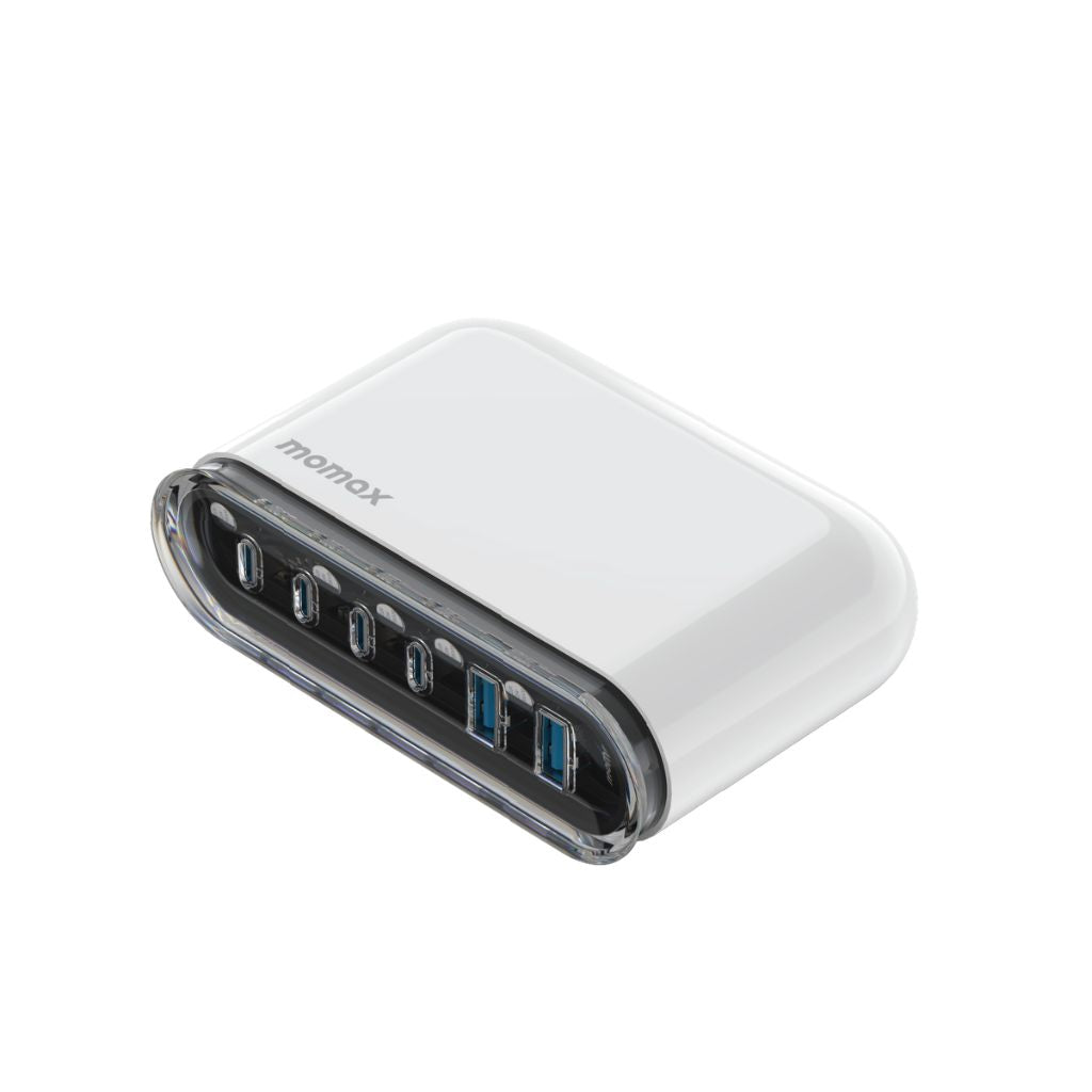 1-Charger Flow Plus PD 120w 6 Ports Gan Desktop Charger
