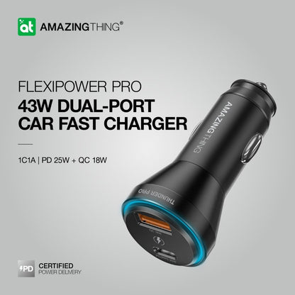 At Flexipower Pro Pd 43W 2-Port Car Charger