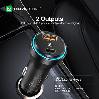 At Flexipower Pro Pd 43W 2-Port Car Charger