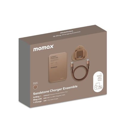 Momax 1-Charge GaN 30W Charger + 60W USB-C Magnetic Cable (1M) + 5000mAh Magnetic Wireless Power Bank Combo
