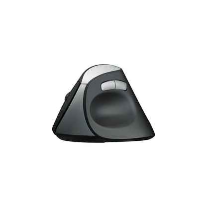 Gray ergonomic mouse on a white background