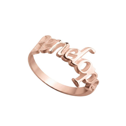 Stylish Font Single Name Ring