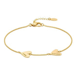 Personalised Twin Heart Name & Date Bracelet
