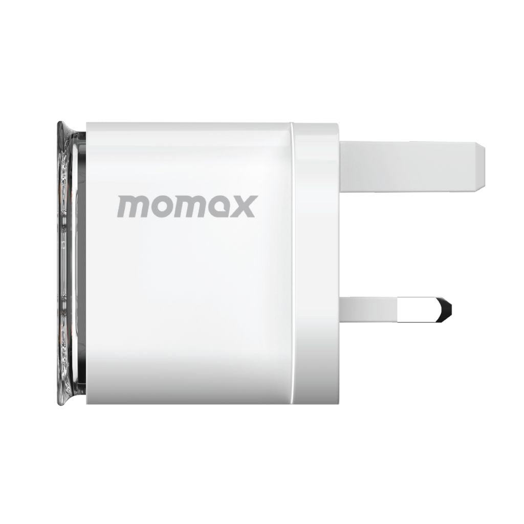 Momax USB-C wall adapter on a white background