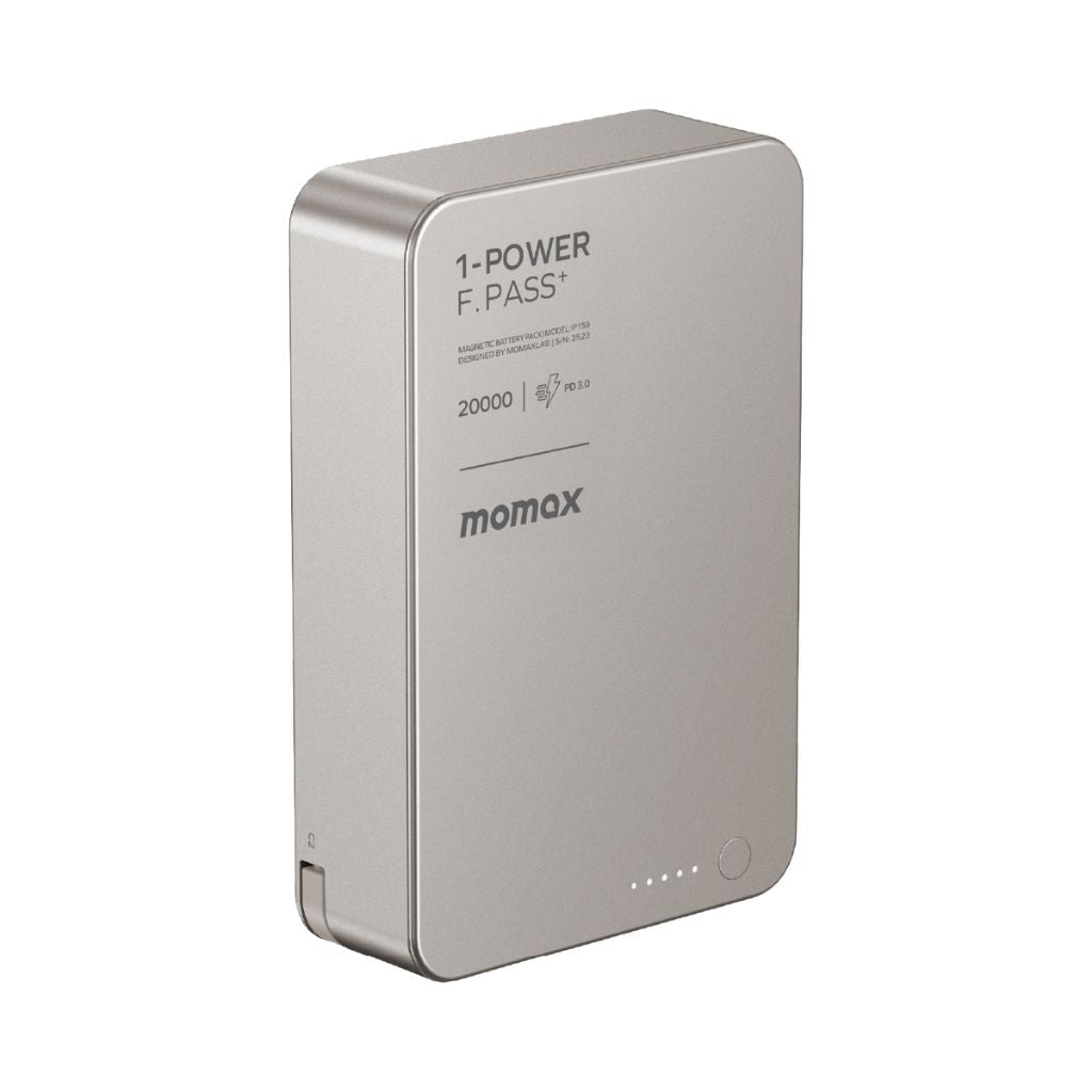 Momax 1-Power F.Pass+ 20000 mAh Power Bank With Built-In Cable & Magnetic Attachment