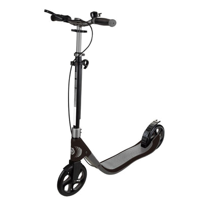 One NL 205 Deluxe: 2-Wheel Foldable Scooter with Handbrake and Bell for Teens and Adults - Titanium/Charcoal Grey