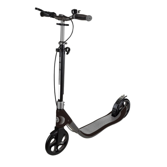 One NL 205 Deluxe: 2-Wheel Foldable Scooter with Handbrake and Bell for Teens and Adults - Titanium/Charcoal Grey