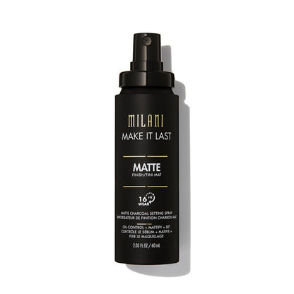 Black Milani spray bottle on a white background