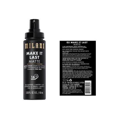 MILANI Make It Last Matte spray bottle with label on a white background