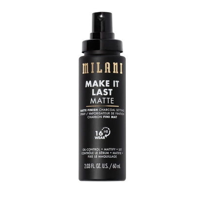 MILANI makeup spray bottle on a white background