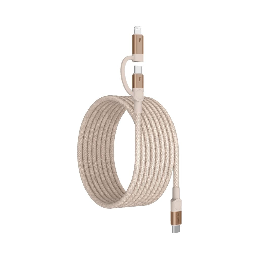Momax Mag Link 60W USB-C To C & Lightning Magnetic Cable 2M