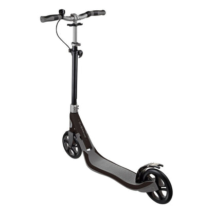 One NL 205 Deluxe: 2-Wheel Foldable Scooter with Handbrake and Bell for Teens and Adults - Titanium/Charcoal Grey