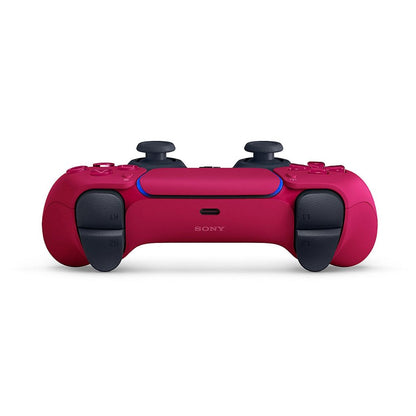 Red gaming controller with black accents on a white background